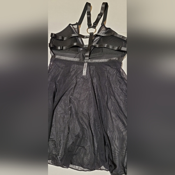 Coquette ~ Peep Show Babydoll ~ Black Gothic O-Ring Strappy Cage Lingerie - Picture 14 of 16